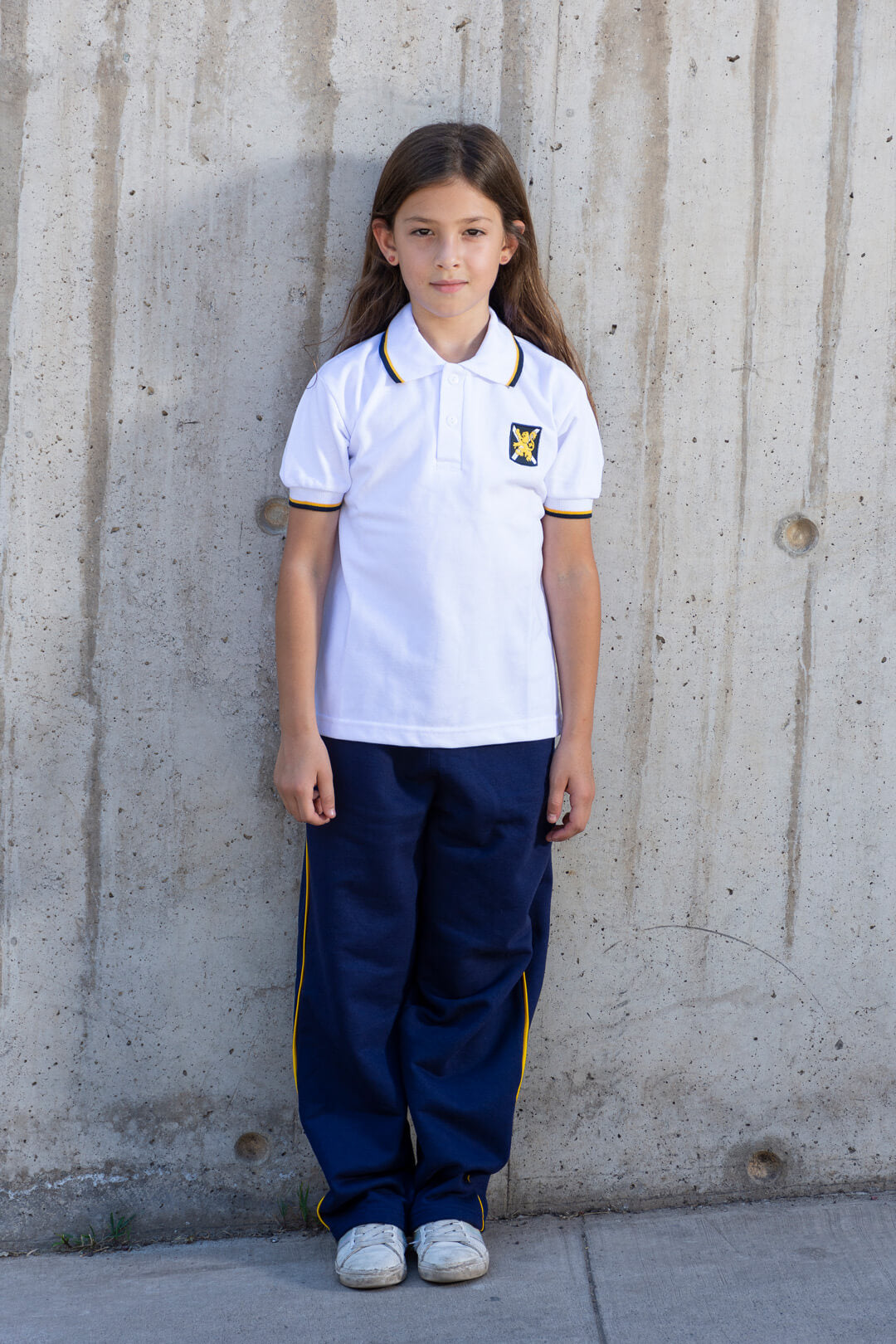 POLERA UNISEX PIQUÉ BLANCA MANGA CORTA TEI