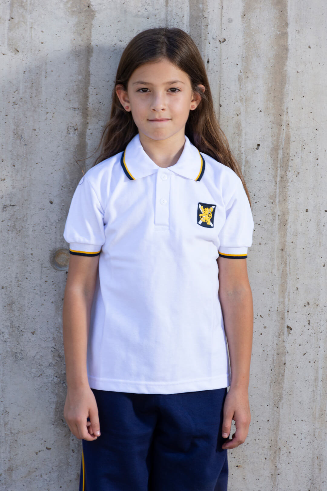 POLERA UNISEX PIQUÉ BLANCA MANGA CORTA TEI