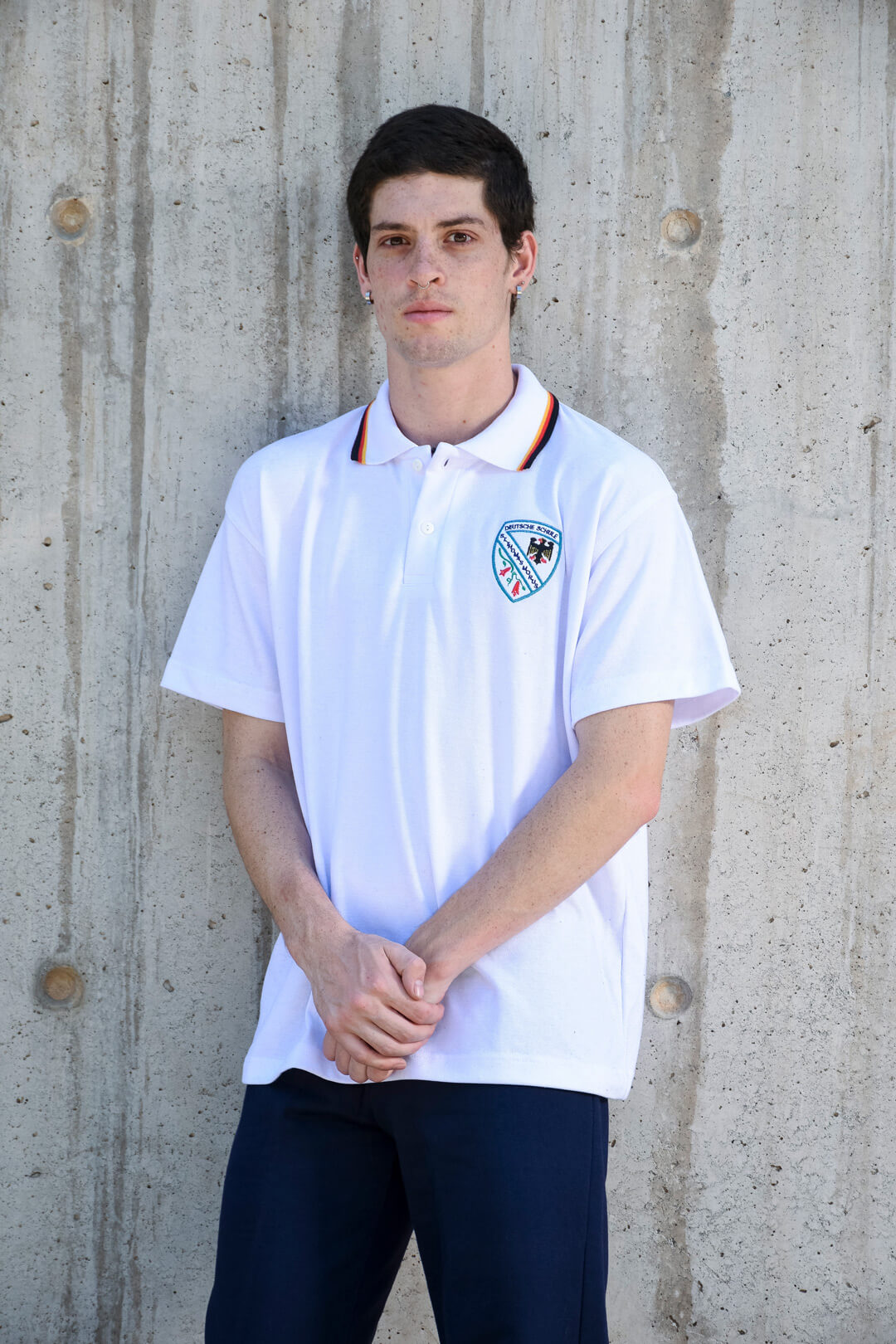 POLERA PIQUE BLANCA MANGA CORTA DSTM
