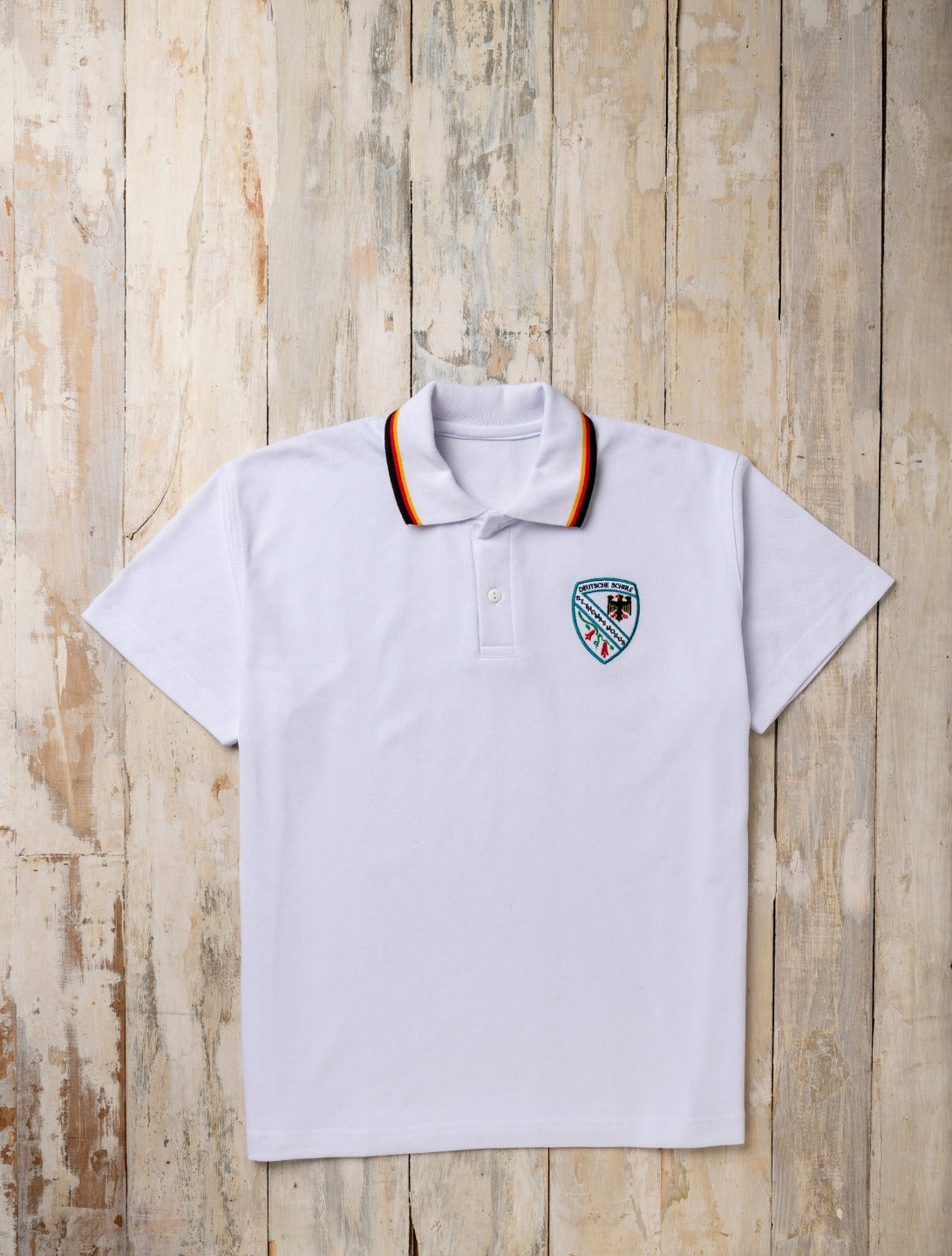 POLERA PIQUE BLANCA MANGA CORTA DSTM