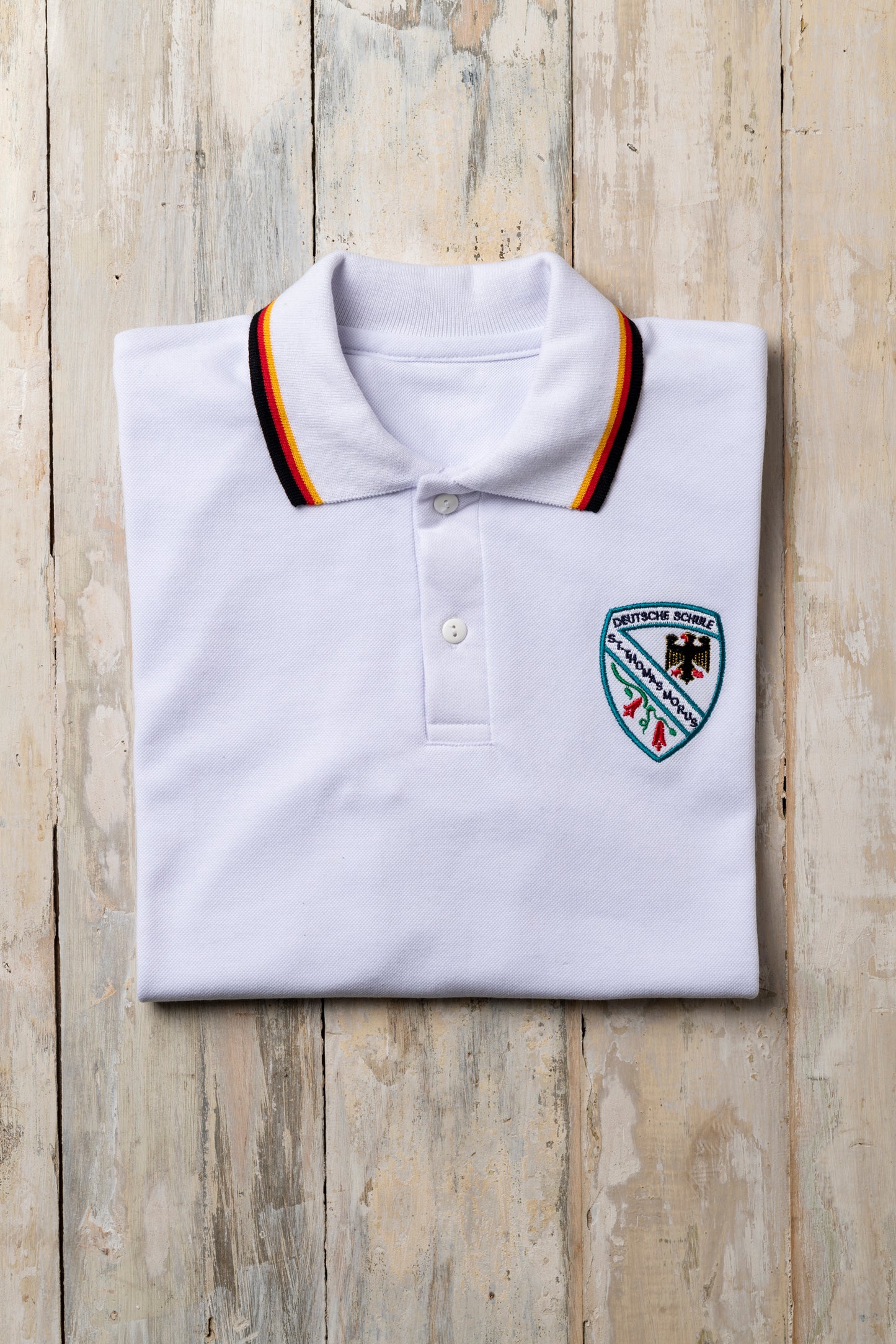 POLERA PIQUE BLANCA MANGA CORTA DSTM