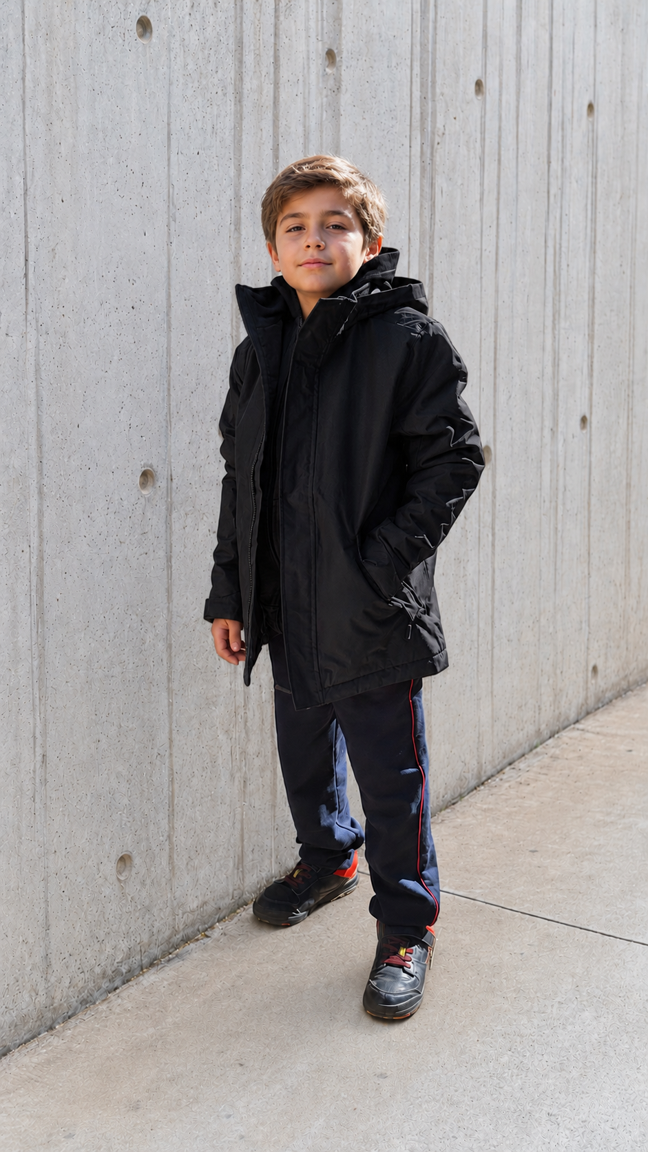 Parka escolar con gorro extraíble