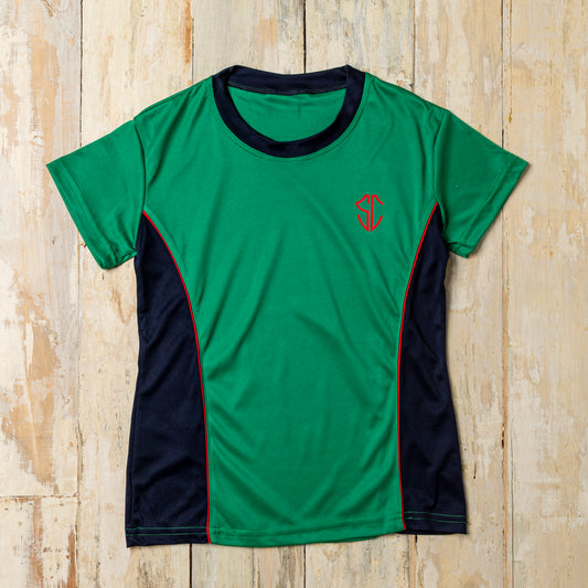 POLERA DEPORTIVA MUJER  MANGA CORTA  SAGRADO CORAZON DE APOQUINDO