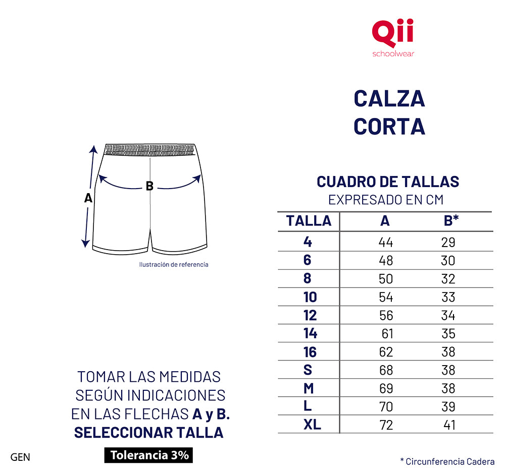 CALZA CORTA AZUL MARINO